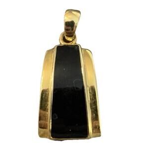 Lia Sophia Refined Gold Tone & Black Enamel Pendant